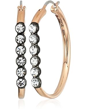 Vintage Glitz Line Hoop Earrings