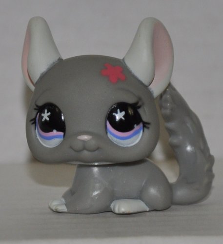 Chinchilla #495 (Gray, Blue/Pink Eyes) - Littlest Pet Shop (Retired) Collector Toy - LPS Collectible Replacement Figure - Loose (OOP Out of Package & Print)
