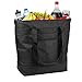 Lebogner Insulated Grocery Bag, 2 Pack Large 5 Gallon Capacity Vacation Cooler Bag For Hot Or Cold Food, Zipper Closure, Collapsible Travel Delivery, Shopping Carry Basket, Camping Outdoor Picnic Bags