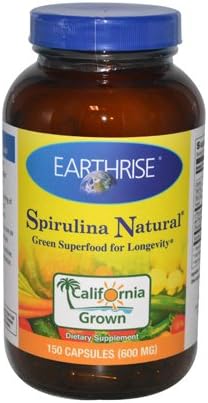 New - Earthrise Spirulina Natural - 600 mg - 150 Capsules