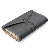 Travel Journal Refillable Leather Travelers Notebook as Multifunctional Bullet Journal Perfect for Men & Women Writing Drafting Drawing 3 Inserts Zipper Pocket Card Holder Field Notes Cover by Keeact