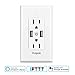 Smart WiFi Wall Outlet,Independently Controllable Top & Bottom Outlets, Works with Alexa Dot Echo Plus Google Assistant IFTTT,Duplex Receptacle,No Hub Required