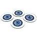 CHELSEA FC Official Glass Coasters RD Blue Club Crest - Set of 4