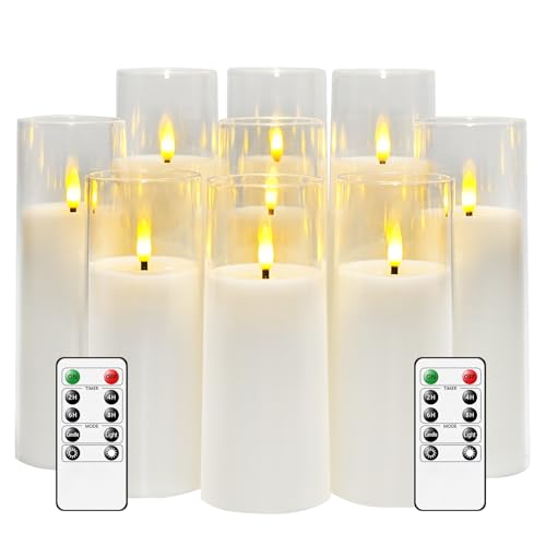 kakoya Flickering Flameless Candles Battery Operated with Remote and 2/4/6/8 H Timer
