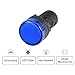 uxcell 2Pcs Blue Indicator Light AC/DC 110V, 22mm Panel Mount, for Electrical Control Panel, HVAC, DIY Projects
