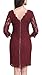 Berydress 3/4 Sleeve Full Zip Back Short Lace Cocktail Dress