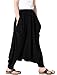 Mordenmiss Women's Casual Drop Crotch Harem Pants (Style 1-black) One Size