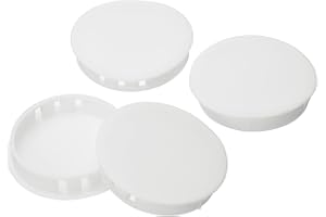 uxcell 4pcs Nylon Plastic Hole Plugs, 2"(50mm) Round Drill Screw Plugs Covers Knockout Locking Insert End Caps for Kitchen Ca