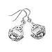 925 Sterling Silver Open Claddagh Friendship and Love Triangle Celtic Knot Dangle Hook Earrings 1.3