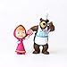 Masha and The Bear Playset 10 Pcs Figures Doll Toys Party Favor Cupcake Topper + Bonus Assorted Stickers