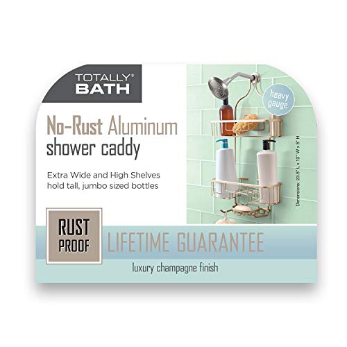 Totally Bath Aluminum Double Shelf Shower Caddy Never Rust Shower Caddy & Bathroom Organizer