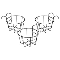 ESYLIFE Over the Rail Metal Fence Planters Assemble Flower Pot Hangers, Set of 3