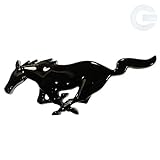 Ford Mustang Running Horse Emblem Badge - Black Gloss