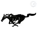 Ford Mustang Running Horse Emblem Badge - Black Gloss