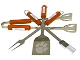 BSI Products Home Garden Patio Lawn Outdoor Kitchen Grills Accessories Clemson Tigers NCAA Sports Team Logo 4 Pc Bbq Set