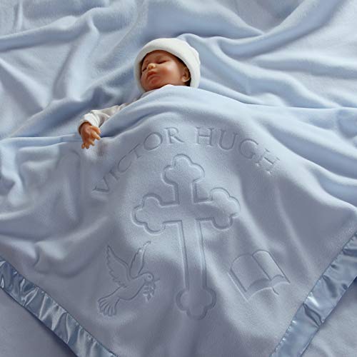 Custom Catch Personalized Baptism Baby Blanket Gift Boy or Girl