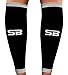 SB SOX Compression Calf Sleeves (20-30mmHg) for Men & Women - Perfect Option to Our Compression Socks - For Running, Shin Splint, Medical, Travel, Nursing, Cycling, and Leg Pain (Black/Gray, Small)