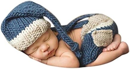 IFUNEYS Newborn Baby Girl Boy Crochet Knit Hat Costume Photography Prop Outfit Set