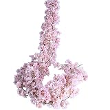 PARTY JOY Artificial Cherry Blossom Garland Hanging Vine Silk Garland Wedding Party Decor,(2, Pink)
