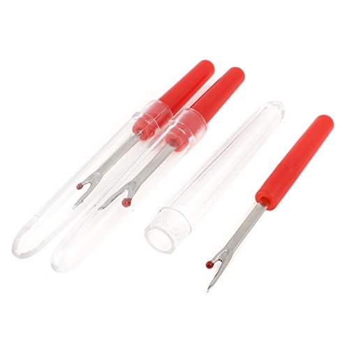 uxcell Plastic Handle Sewing Stitch Thread Seam Ripper 3pcs Red