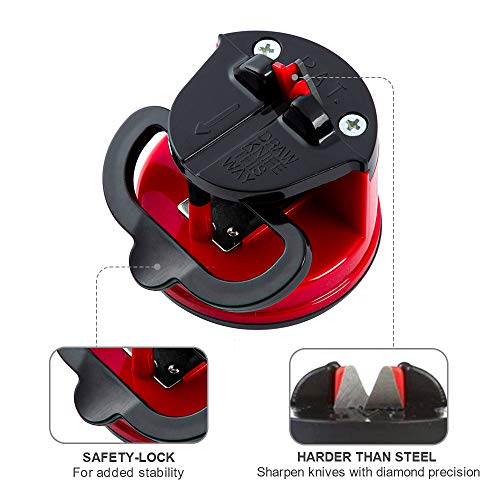 Mini Knife Sharpener, Pocket Knife Sharpener, Suitable for All Blade Types, Blade Sharpener, One Hand Knife Sharpener With Suction Pad, Small Knife Sharpener Suitable for Kitchen, Manual Room Camping
