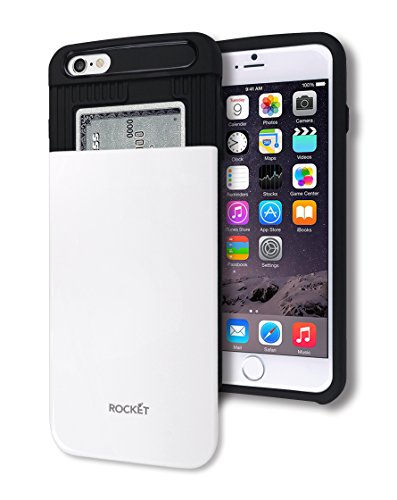 iPhone 6 / 6S Wallet Case [Card Slot] [Heavy Duty] Slim Fit Ergonomic Dual Layer Hybrid Tough Shield Front Screen Drop Protection Rubber Back Bumper Slide Cover Apple iPhone6 iPhone6S (White) - Thumbnail 7