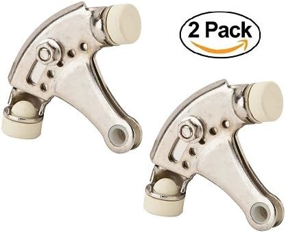 Nuk3y Adjustable hinge door Stop Satin Nickel - 2 Pack
