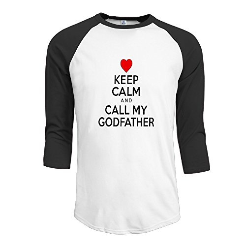 Keep Calm Call Godfather Infant Men Classic 3/4 Sleeve Baseball Tee Shirts