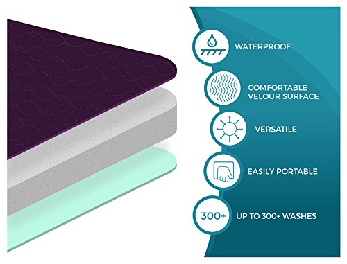 Americare Absorbent Washable Waterproof Seat Protector Pads 21"x22" - Burgundy