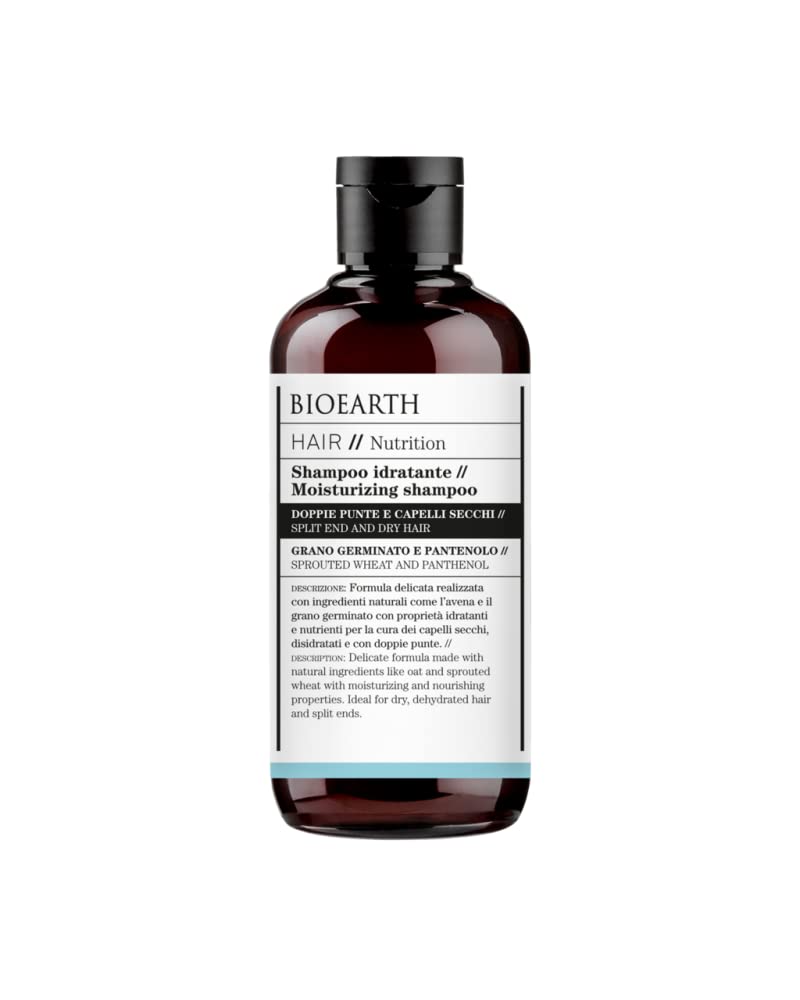 Bioearth Hair 2.0 Moisturizing Shampoo for Dry Hair and with Double Ends 250 ML - 1 Confezione da 250 ml