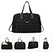 ECOSUSI Weekender Bag Travel Duffle Bag Overnight Bag Carry-on with Trolley Sleeve Fit up to 15.6 Inch Laptop for Women, Black