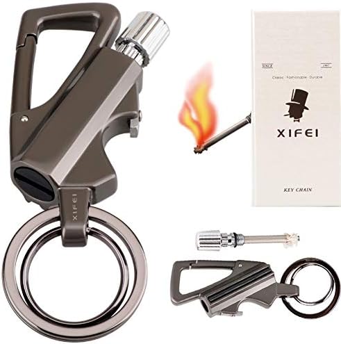 XIFEI Keychain Bottle Opener and Matchstick Fire Starter Great Kerosene Refillable Keychain Lighter