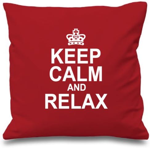 ABartonArtsale Keep Calm and Relax Red Cushion Cover Decorative pillow 18 x 18-inch cotton pillowcases w322