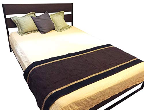 OctoRose  Quilted Micro Suede Bed Runner Scarf Protector Slipcover Pad for Pets V2 (26x76, Brown)
