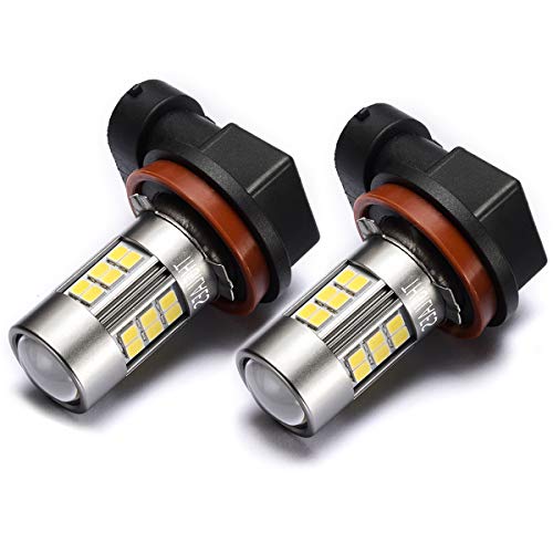 SEALIGHT H11/H8 LED Fog Lights Bulbs, Upgrade H16 LED Lamps DOT Approved, Cool Xenon White 6000K, 1 Yr Warranty (Pack of 2)