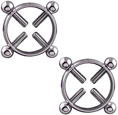 2 Pcs Rings Shields Screw Body Piercing Jewelry Adjustable Circle Clamp