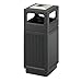 Safco Products Canmeleon Outdoor/Indoor Recessed Panel Trash Can with Ash Urn 9474BL, Black, Decorative Fluted Panels, Stainless Steel Ashtray, 15 Gallon Capacity primary