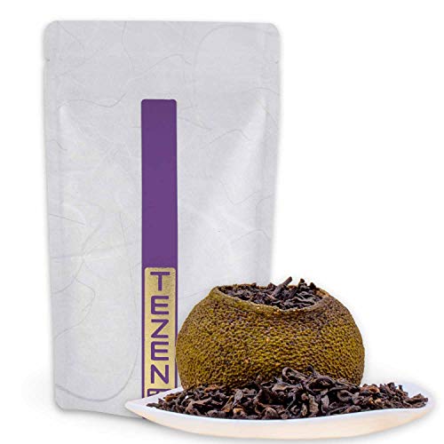 Shou Pu-Erh Tee Xiaoqing Mandarine aus Guangdong, China | Traditioneller chinesischer Pu-Erh Tee in der Mandarine…