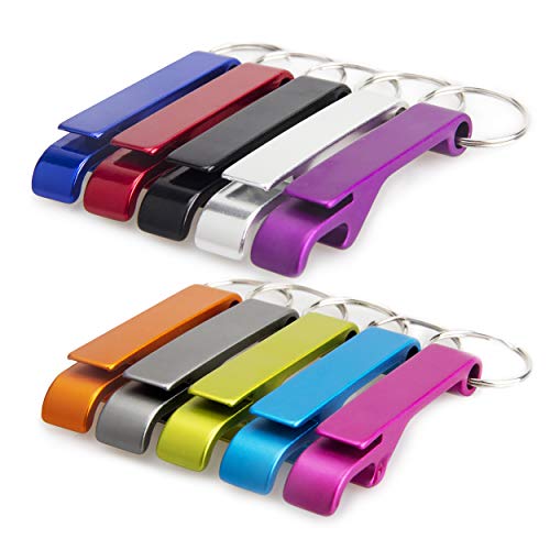Swatom Aluminum Bottle Opener Keychain Pocket Beer Bottle Openers EDC Claw Bar Soda Keyring Tool Personalized Gift Custom Accessories for Kitchen Wedding Party Activity (10 Color)