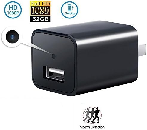 Mini USB Charger Camera, TOTUOKEY 1080P HD Motion Detection USB Plug Wall Charger Camera Mini Nanny Cam Security Camera External 32gb Storage