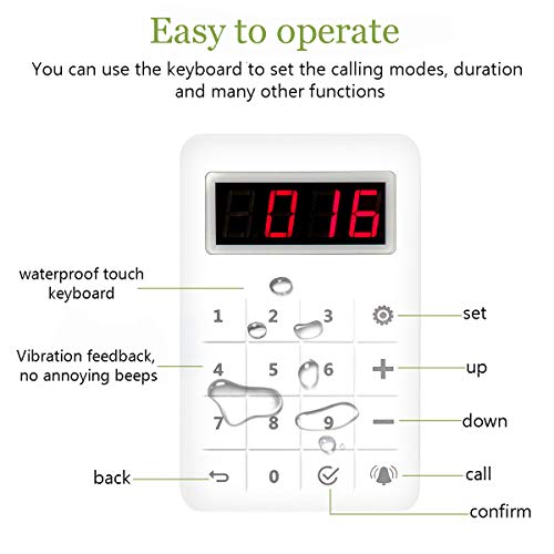 Retekess TD158 Pager Systeem, Oproepsysteem Restaurant LED buis pieper Draadloos Mini Restaurant Pager Touchscreen… - Afbeelding 6
