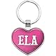 Metal Keychain Key Chain Ring Pink I Love Heart Names Female E Eabh - Edna
