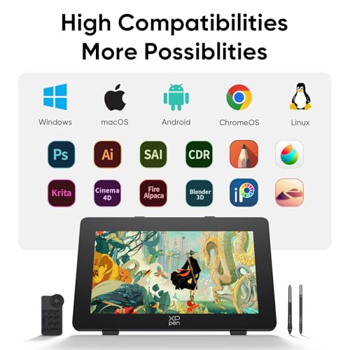XPPen Artist Pro 24 Gen2 23.8" Drawing Tablet with Screen, △E < 1 Graphic Tablet with Full Laminated AG Screen, Drawing Monitor with Dual 16384 Pen Pressure Battery-Free Stylus, Mini Keydial