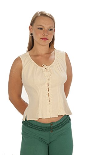 Dress Like A Pirate Cotton "Poppet" Top Sleeveless Lacing Blouse