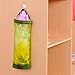 DZT1968 Home Grocery Bag Holder Wall Mount Green Storage Dispenser Plastic Kitchen Organizer 11.5x39.5cm