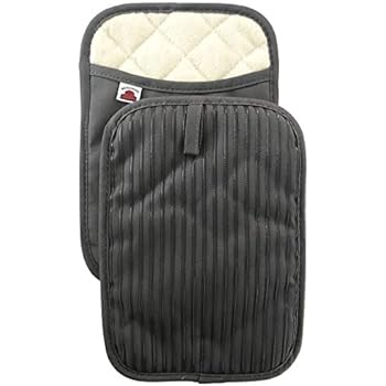 Big Red House Pot Holders, with The Heat Resistance of Silicone and Flexibility of Cotton, Recycled Cotton Infill, Terrycloth Lining, Set of 2 Grey