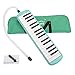 Glarry 32 Key Melodica Musical Instrument for Music Lovers Gift with Two mouthpieces and Carrying Bag (Green)