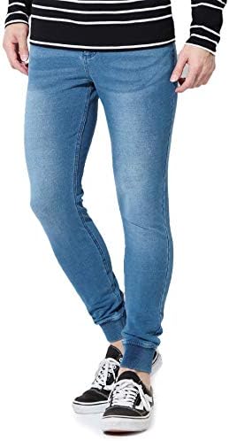 ジギーズショップ ロングパンツ スウェットデニム ジョガーパンツ メンズ スウェットパンツ ストレッチ デニム 細身 スリム
