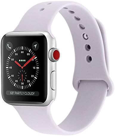 Shielda Silicone Sport Strap Replacement Band for Apple Watch Series 3 / 2 / 1 42MM (TYPE Y - Lavender)