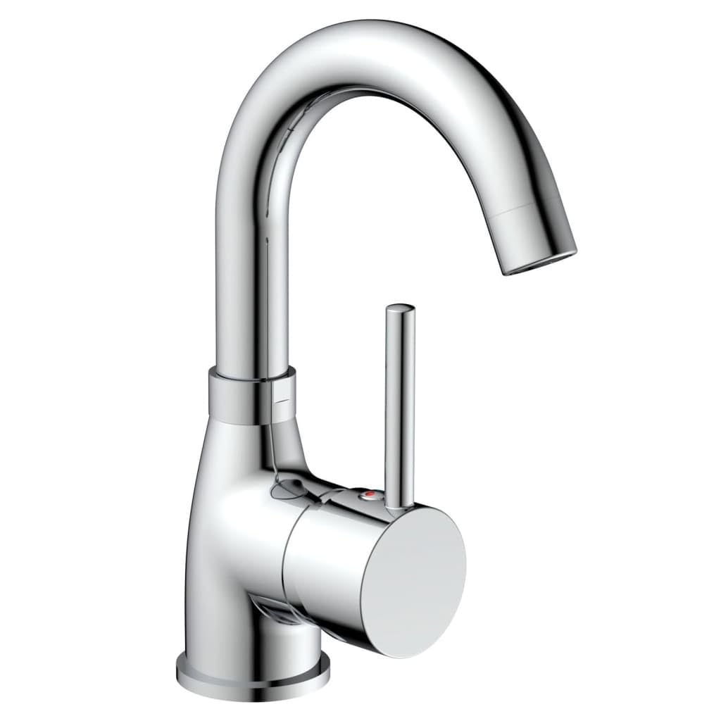 EISL NI075FUTCR Futura Washbasin Tap Fitting with Energy-Saving Function Cold Start Curved Spout Chrome